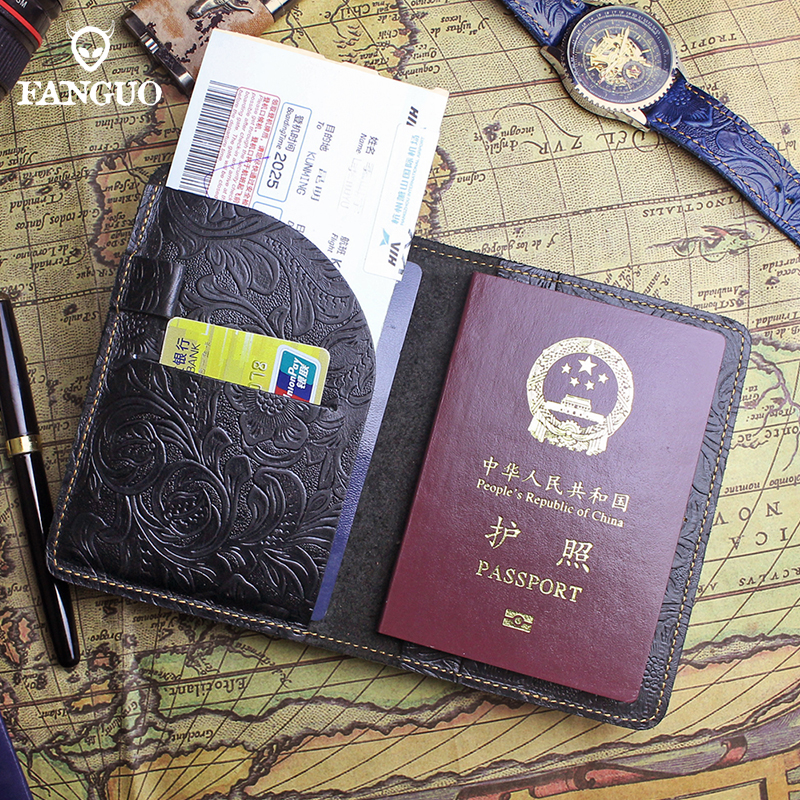 女性男性パスポートホルダー財布本革パスポートカバー IC カード ID ホルダー旅行ビジネス