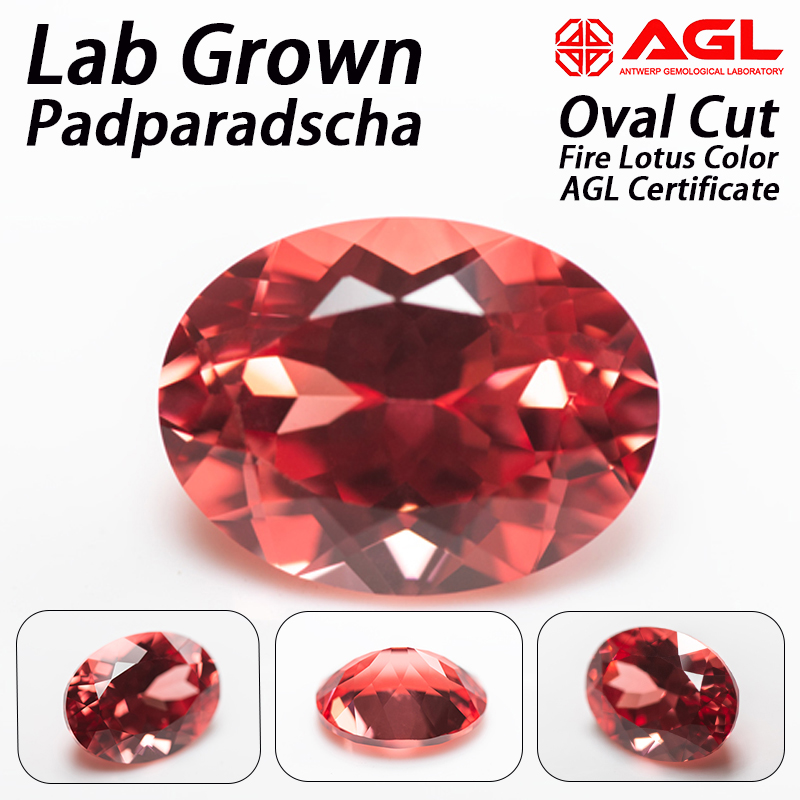 ABCLab 成長パパラチア宝石アッシャーカットファイアロータスカラー DIY リングネックレスイヤリング主な材料 AGL 証明書