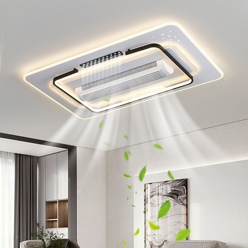 目に見えないブレードレス LED シーリングファンライトリモコンシーリングファンランプ家の装飾リビングルーム寝室