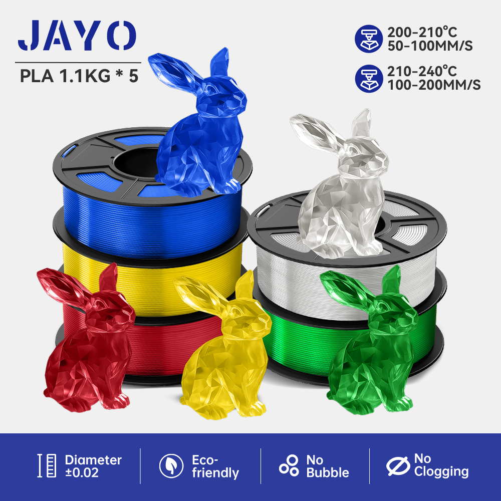 JAYO PLA PETG APLA ABS PLA 2.0 シルク 3D フィラメント 5 ロール 5.5 キロ 1.75 ミリメートル 100% 気泡なし FDM 3D プリンタ材料 DIY ギフト