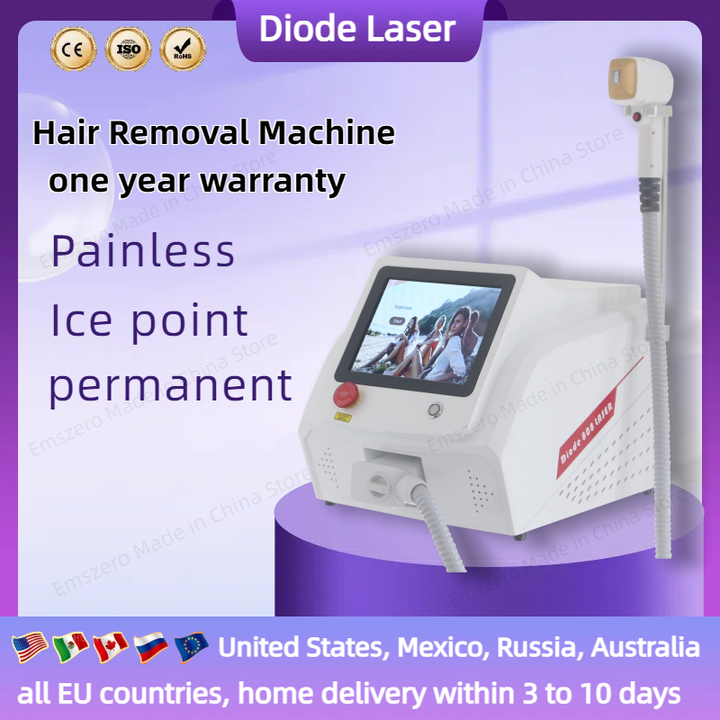 4000W 808nm Diode  Hair Removal Device Alexandrite 3 Wavelength Ice Platinum Permanent Painless Cooling Epilator Machine