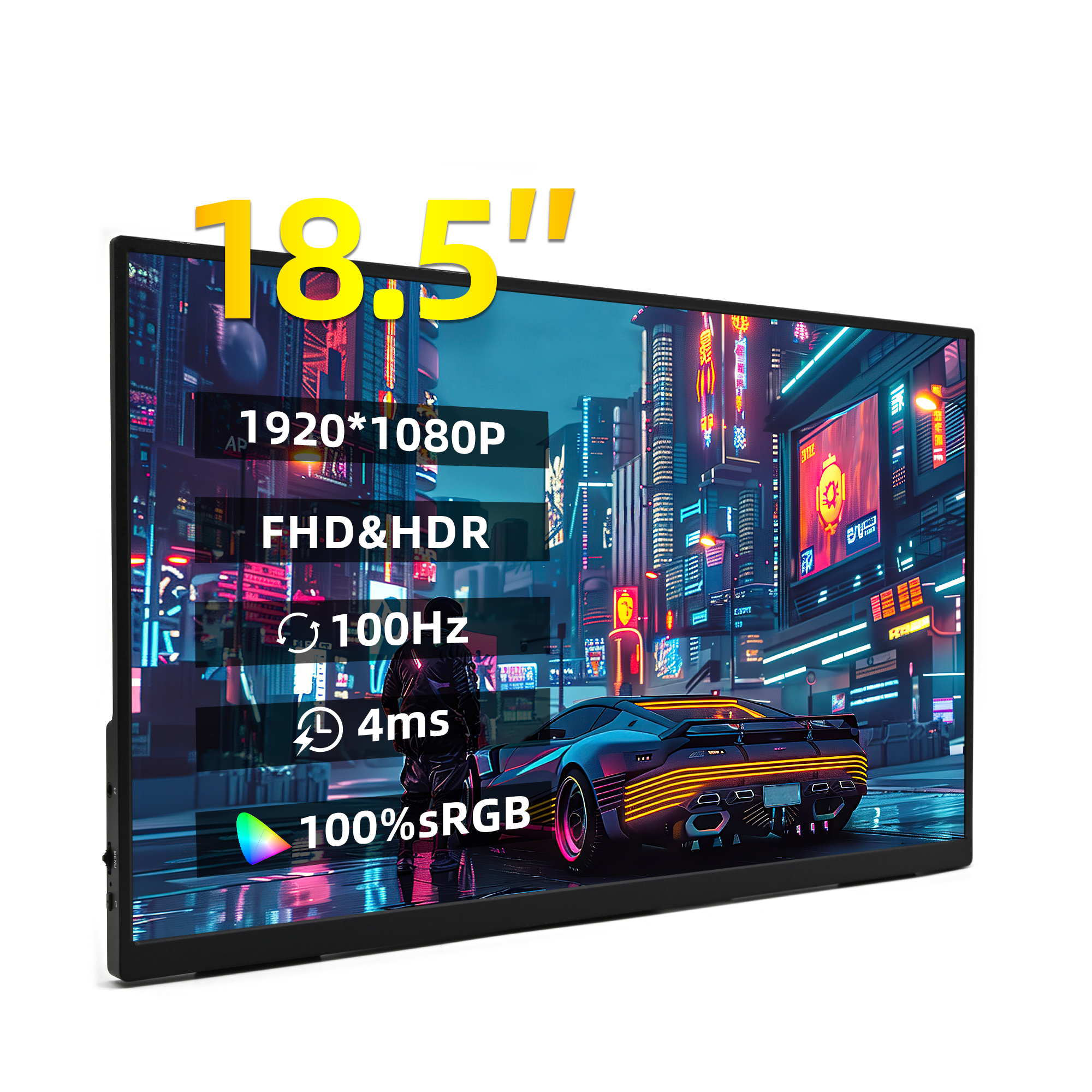 ZSUS 18 インチ 1080P 100Hz 100%sRGB ポータブルモニター 16:9 HDR 350cd /M² XBox PS4 / 5 スイッチ携帯電話 PC ラップトップ拡張用