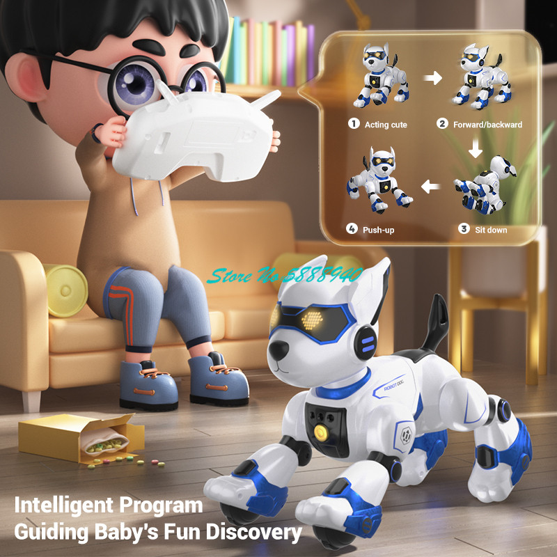 多機能インテリジェント音声制御 RC ロボット犬 2.4 グラムタッチセンシング自動デモ電気リモコン動物犬子供のおもちゃ