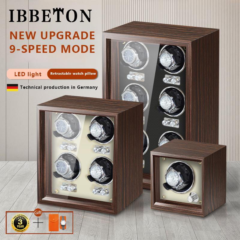 IBBETON 高級木製ウォッチワインダーハイエンド 2 4 6 スロット自動時計ボックスマブチミュートモーター時計キャビネット時計収納