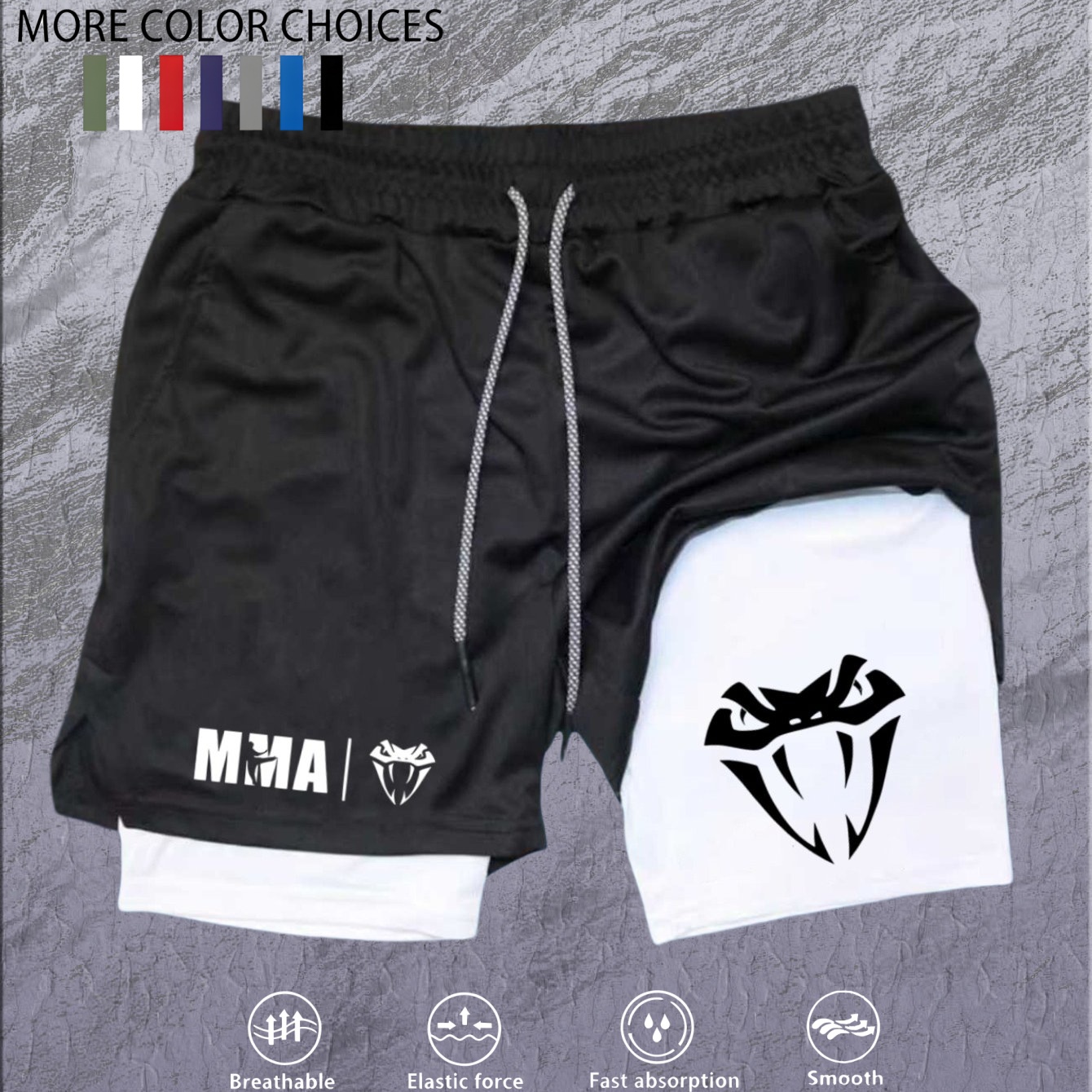 メンズツーインワンスポーツショーツ通気性カジュアル速乾二層ショーツ夏のランニングスポーツウェアボトムス M-3XL