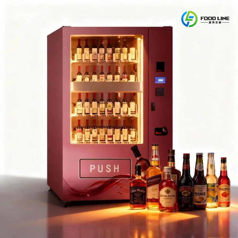セルフサービスビール赤ワイン自動販売機 SDK 機能 24 列容量スナックドリンクコンボ用 LED ライトカスタマイズ