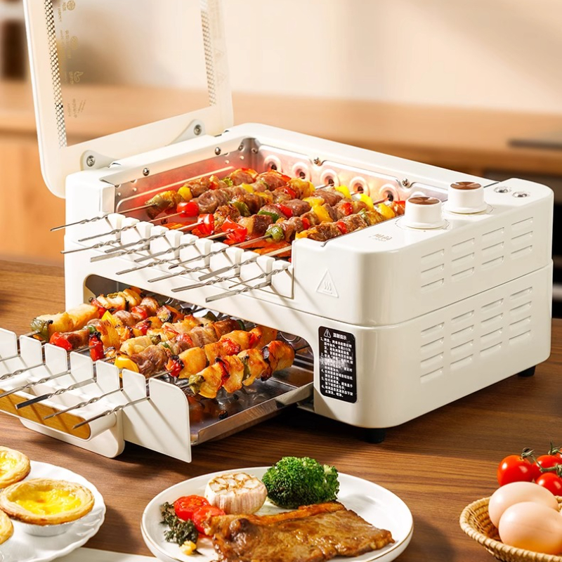全自動ロータリーフライ、ロースト、リンス一体型鍋、電気ベーキングパン、家庭用無煙串プレート