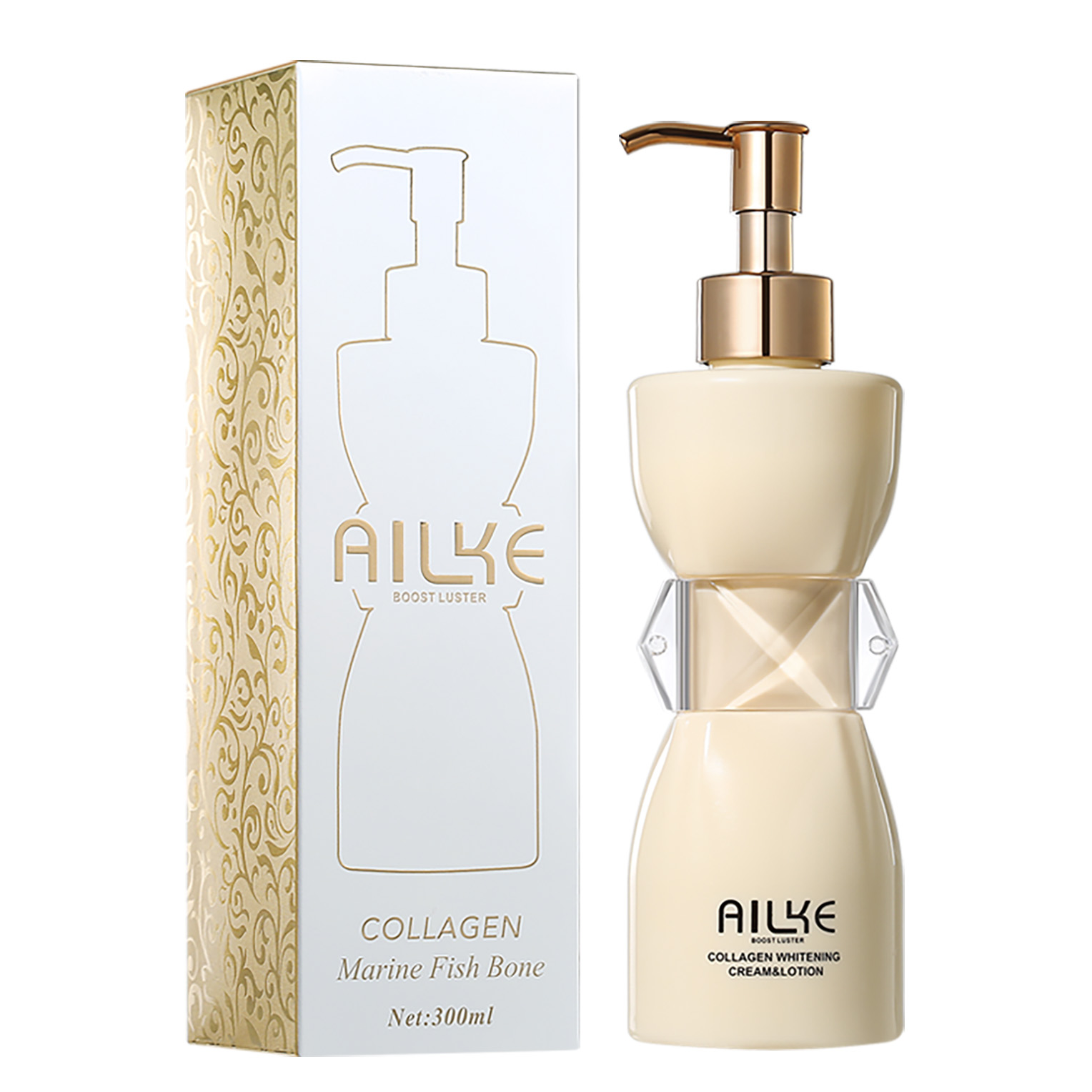 AILKE コラーゲン ホワイトニング ボディ ローション、女性用集中保湿クリーム、シミ、メラニンを軽減、ニコチンアミド配合