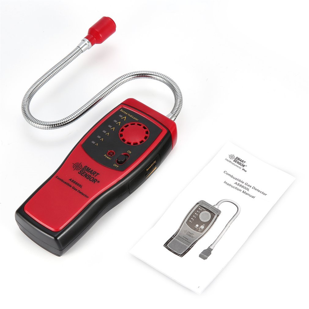 スマートセンサー AS8800L 可燃性ガス検知器天然ガス漏れテスターツールメタンガス漏れ検知器アナライザードロップシッピング