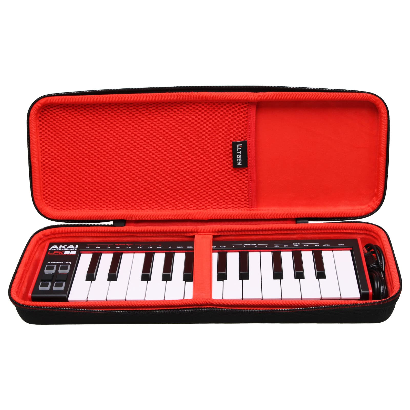 LTGEM トラベル ハード キャリング ケース AKAI プロフェッショナル LPK25 - USB MIDI キーボード コントローラー用 (新モデル)