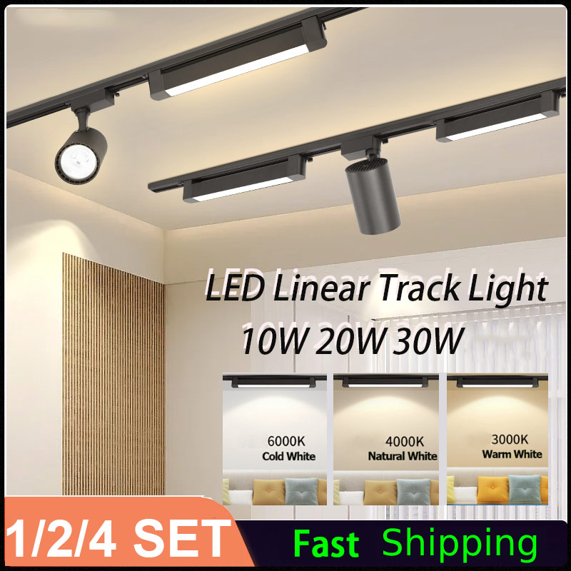 セット Led トラックライト 110v 220v トラック天井ランプスポットライト衣料品店店舗キッチンリビングルームレール照明装飾