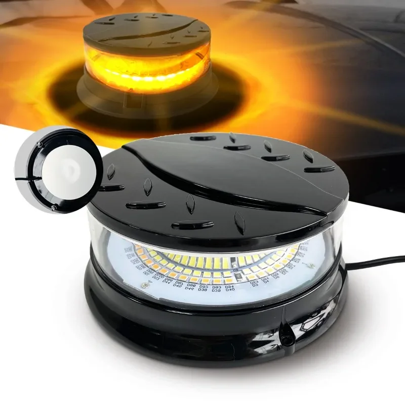 12V-24V アンバーホワイト 96LED 警告ストロボ安全点滅ビーコンライト磁気フォークリフトトラックトラクターゴルフカート UTV 車バス用