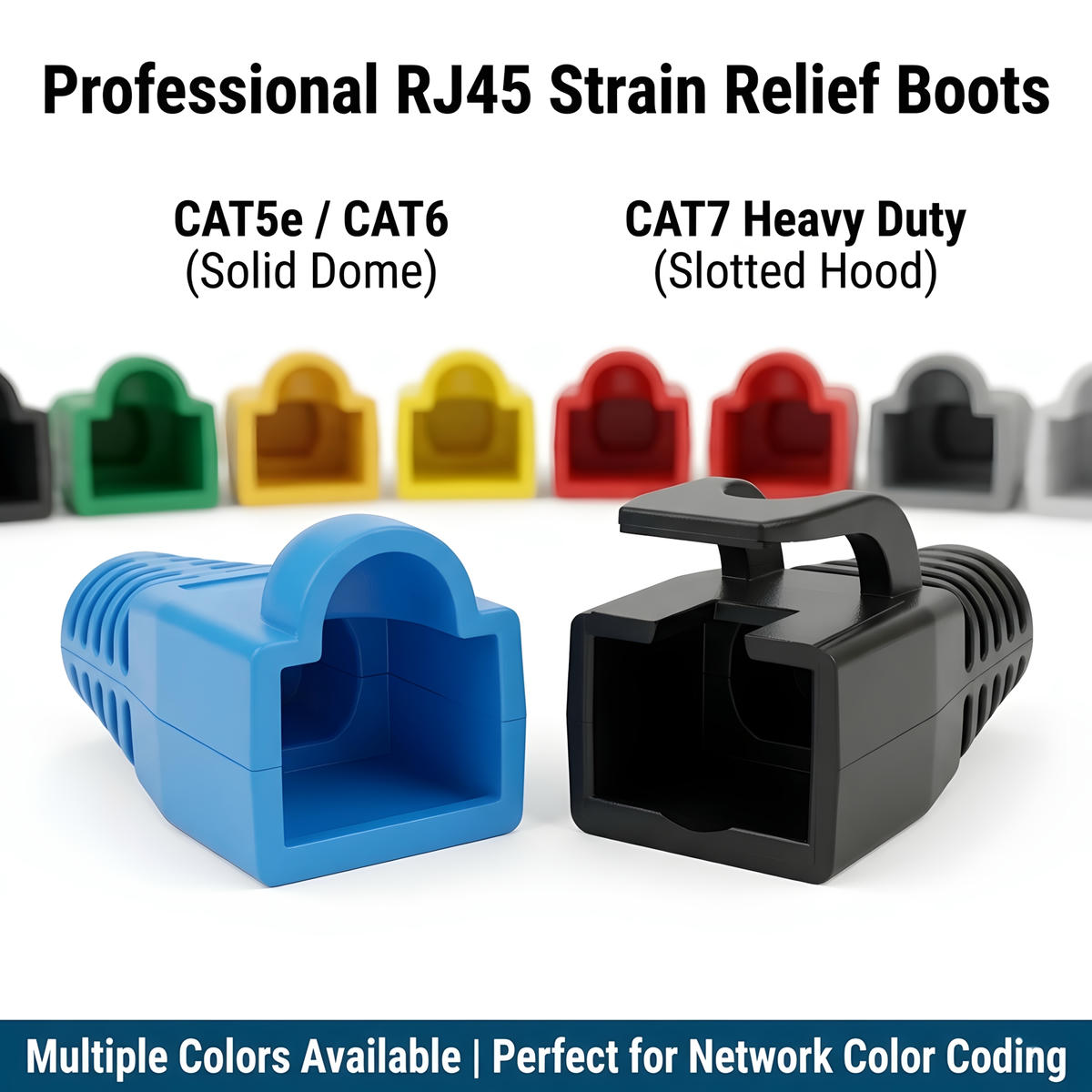 プレミアム RJ45 ストレインリリーフブーツ 6.5 ミリメートル 7.5 ミリメートル大外径イーサネットケーブルプラグカバー柔軟な PVC ラッチ保護ブーツ CAT6A CAT6