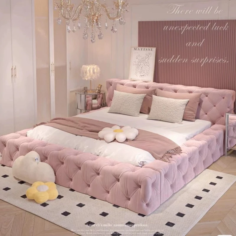 クイーンサイズのベッドフレームヨーロッパデザイナーイタリアの女の子のベッドフレーム収納木製格安 Muebles パラ Dormitorio 北欧家具