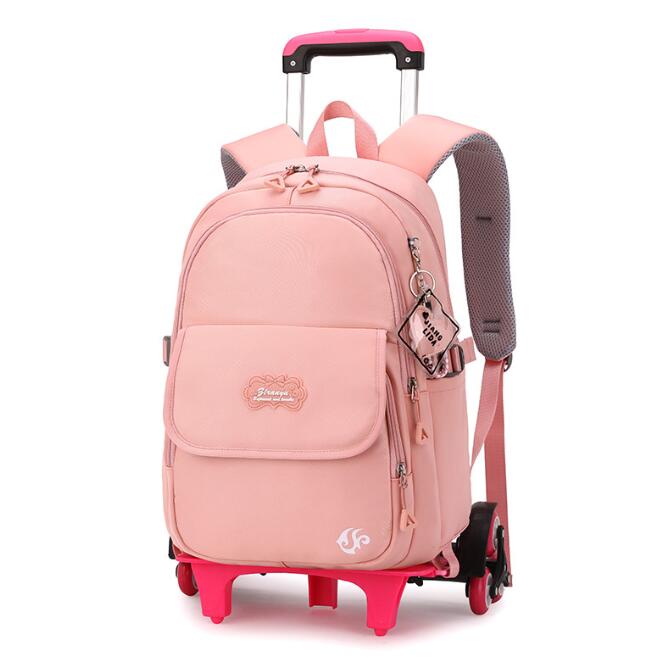 スクールホイール付きバックパック 女の子用 スクールローリングバックパック 2輪 6輪 車輪付きスクールバックパック 車輪付きランドセル