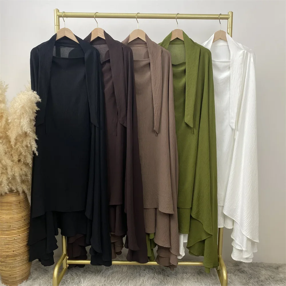 イスラム教徒の女性 Khimar オーバーヘッド祈り衣服イスラム服サウジアラブブルカ Niqab ドバイトルコスカーフロングヒジャブアバヤドレス