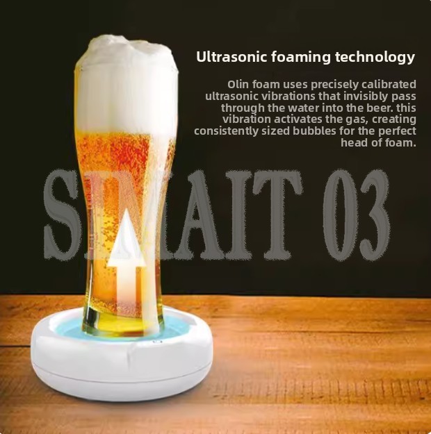 電動超音波ビール泡メーカー、ホームバー用高速リッチ泡立て機