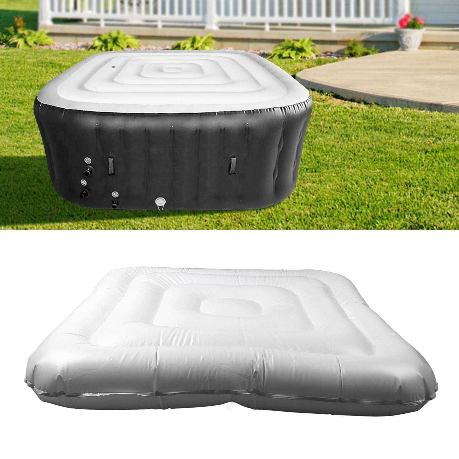 インフレータブル浴槽カバー PVC 省エネ蓋維持しやすい保護防雨インフレータブルホットタブカバー 4.2 フィートプール用