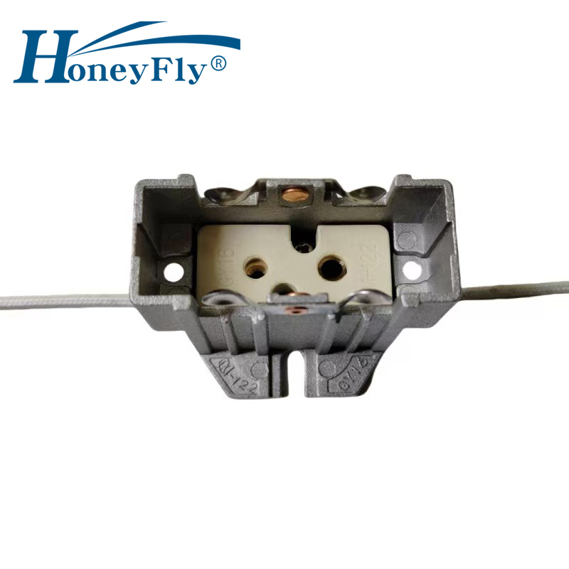 HoneyFly GY16 ランプホルダー 250V 10A ソケットセラミックダイカストアルミコネクタ電球ベースアダプタ照明アクセサリー