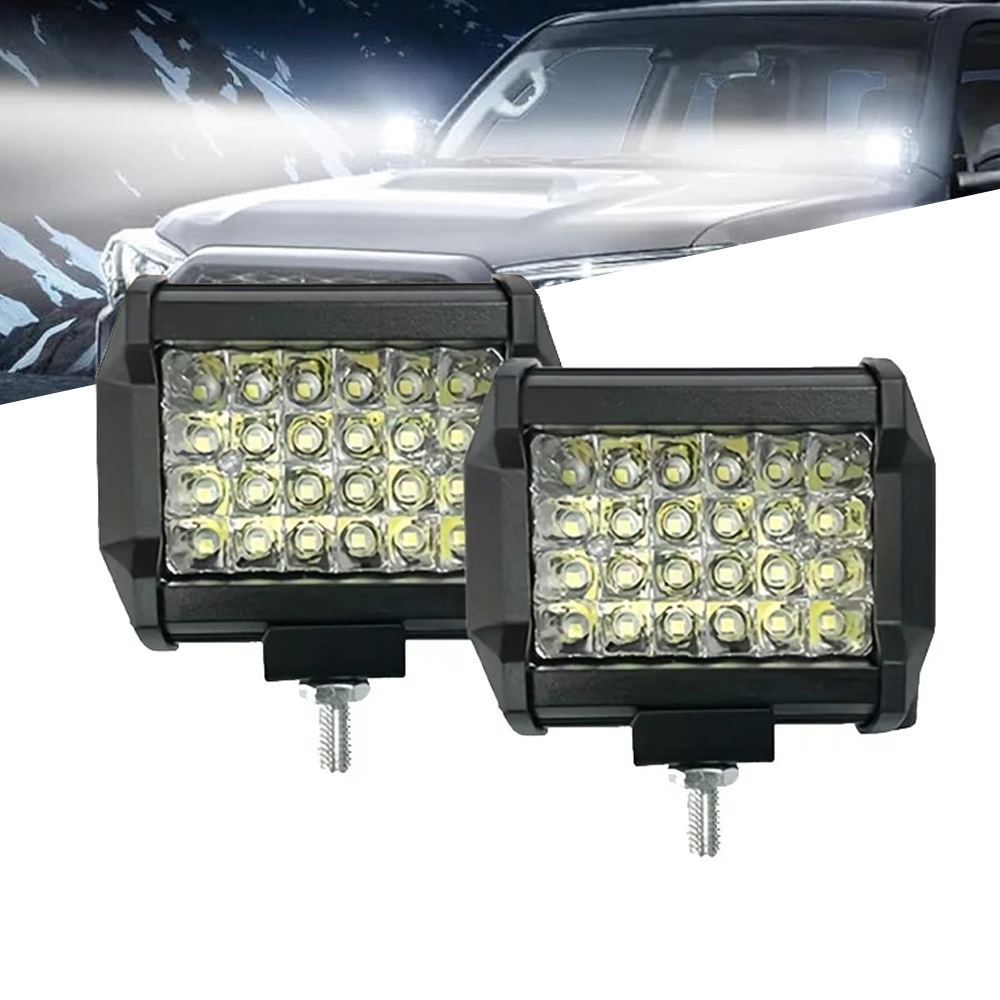 2 個 72 ワットワークライト車の LED バー 4 × 4 24 LED バーオフロード SUV ATV トラクターボートトラック掘削機コンボビームライトユニバーサル
