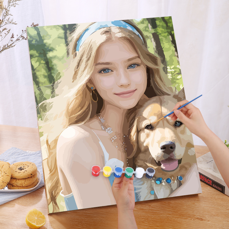 カスタムペイントバイナンバードロップシッピングDIY画像アクリル絵画キャンバス上の写真着色大人のための家の装飾