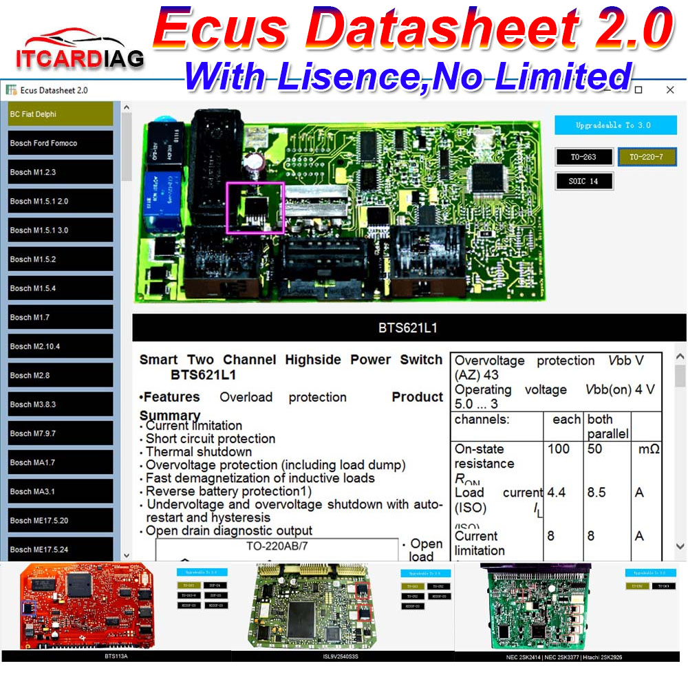 制限なし Ecus データシート 2.0 ECU 修理ソフトウェア 車 ECU の電子コンポーネントを含む PCB 回路図