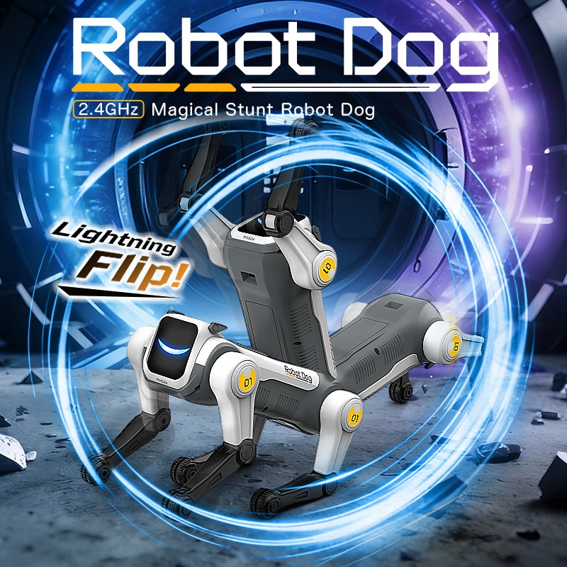 電気ペット犬のおもちゃ、ローリングスタント、プログラムされたダンス、音声コマンドインタラクション、スマートロボット犬のおもちゃ、子供の誕生日プレゼント