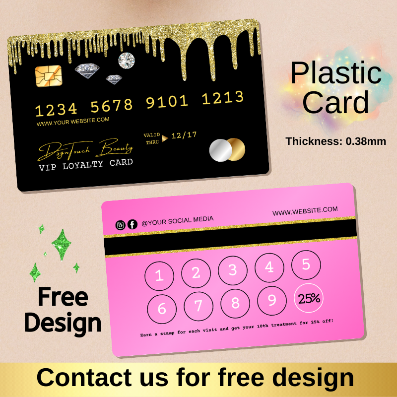 DsgnTouch PVC名刺 カスタマイズ印刷可能 DIY ビジネス用プラスチッククレジットカード 耐久性防水 厚さ0.38mm