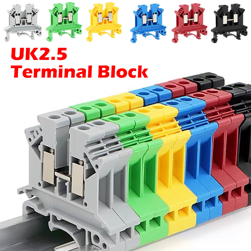 20/50/100 個 UK 2.5 端子ブロック UK2.5B ネジ接続接続ストリップ 2.5B 2.5mm² ケーブル電気 Din レールワイヤーコネクタ
