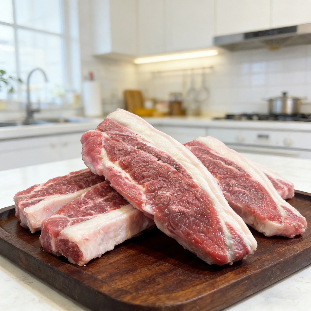 1PC シミュレーション豚バラスライス偽肉 - 19 センチメートルリアルなモデル食品ディスプレイ、キッチン装飾用