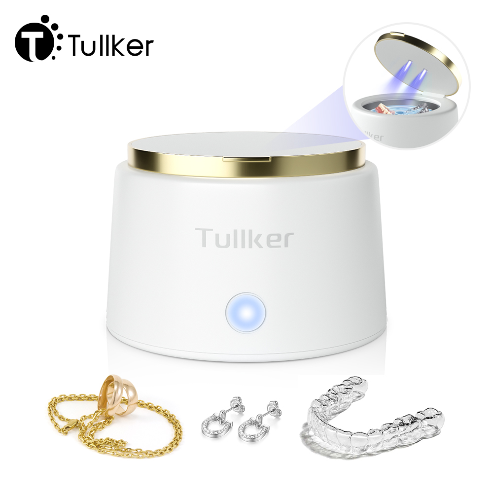 Tullker 家庭用超音波リテーナークリーナー 義歯ジュエリーブレース用 UV ライトクリーニング