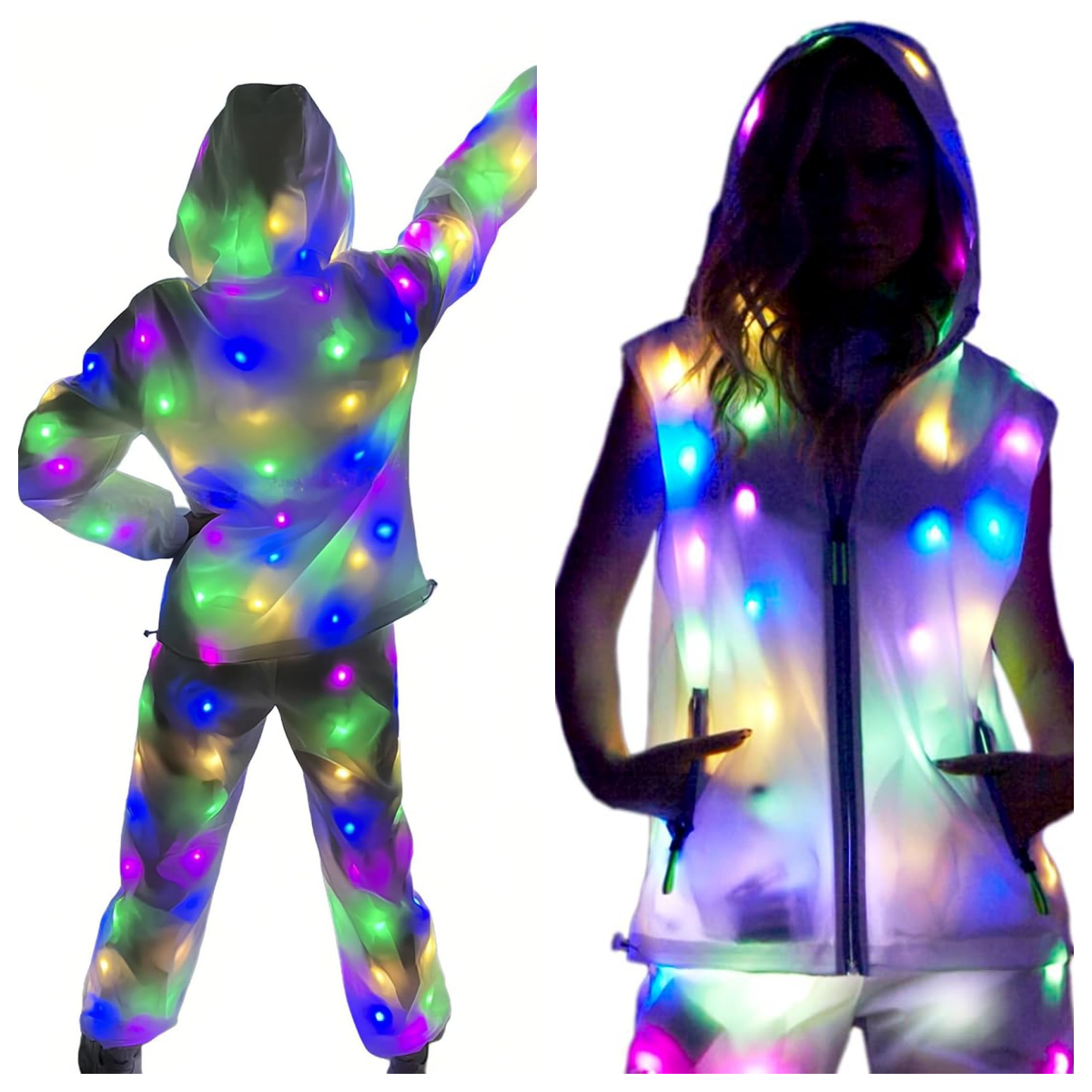 LED ライト防水服クールなナイトランニング小道具光るジャケット LED ライト付きレイブパフォーマンスドレスダンス用