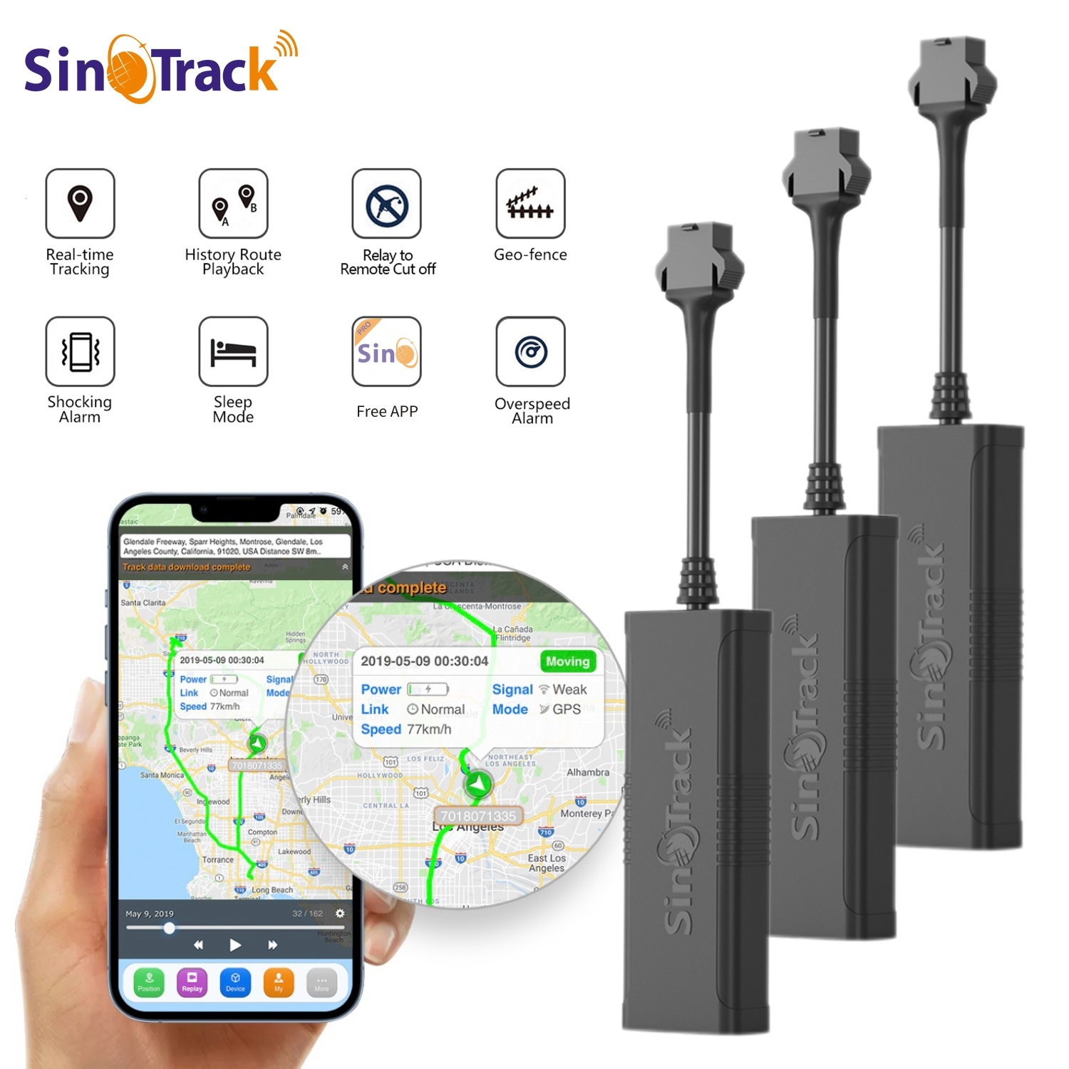 SinoTrack ミニ GPS トラッカー 3 個 ST-901M 車両追跡装置車オートバイ GSM ロケーターリモコンリアルタイム GPS 付き