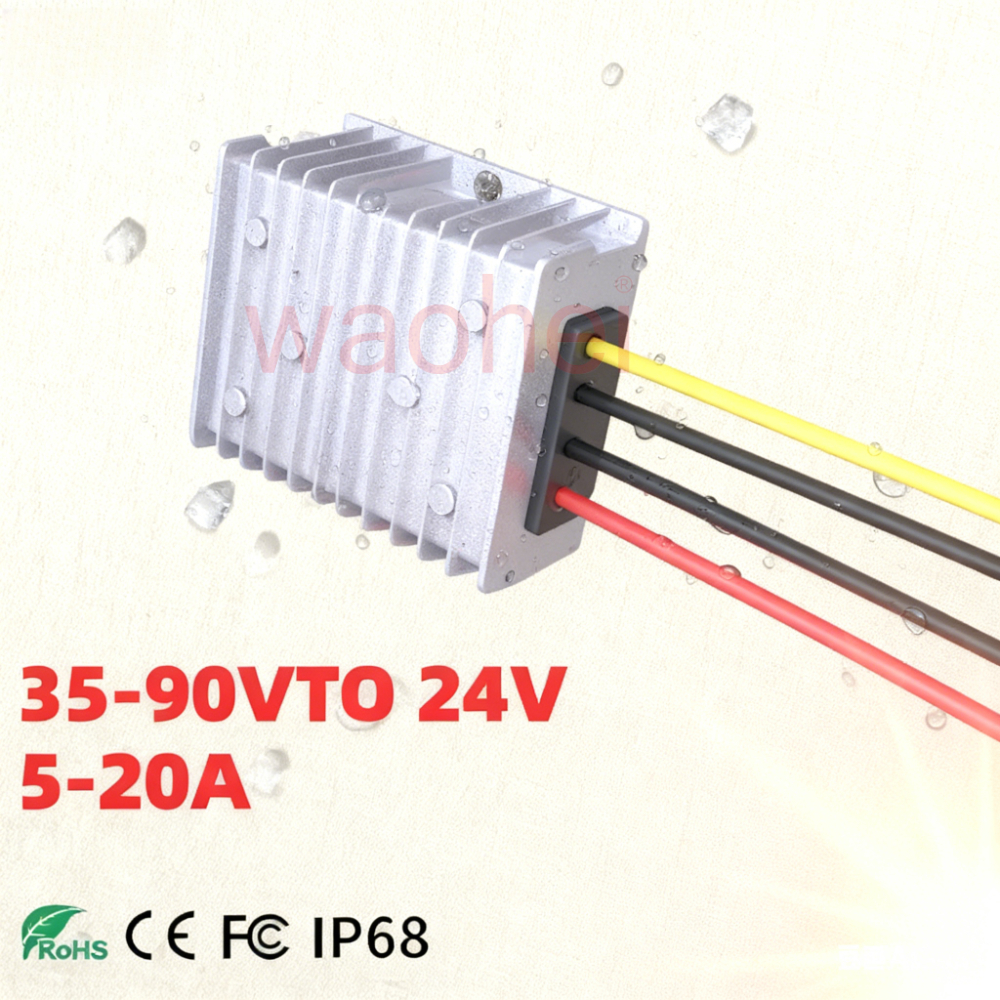 36V 48V 54V 60V 72V から 24V DC コンバータステップダウン 5A 10A 15A 20A 36 48 60 72 ボルトから 24 ボルト電圧レギュレータ降圧車用