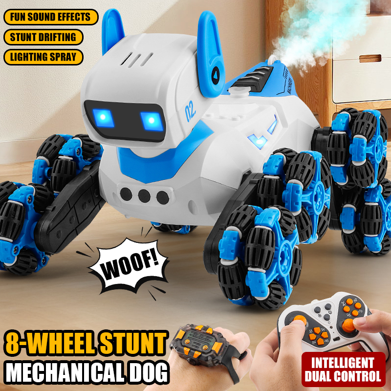 F03 子供リモートコントロールカーシミュレーションロボット犬車両インテリジェントデュアルコントロール RC カー子供のクリスマスのおもちゃ