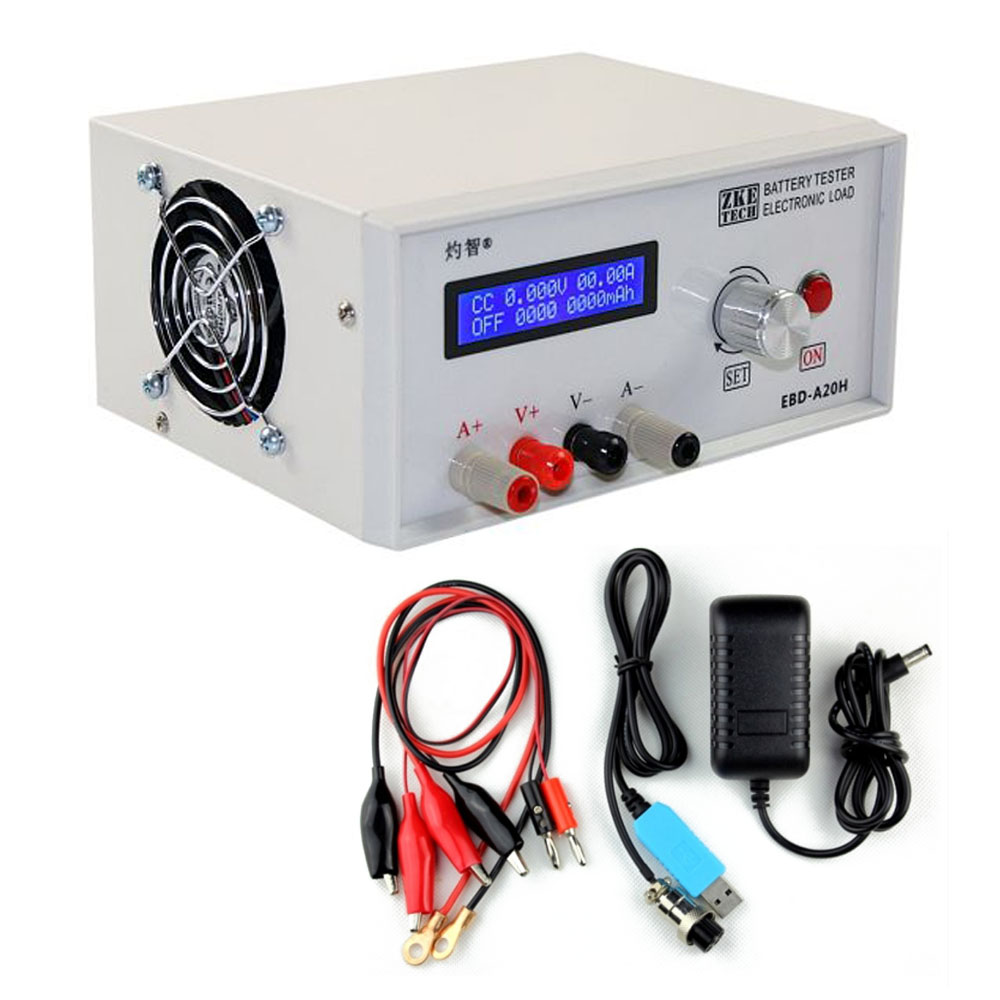 EBD-A20H バッテリー容量テスター電子負荷電力テスターバッテリー放電メーター 20A 200W 4 線式検出器 EU プラグ付き