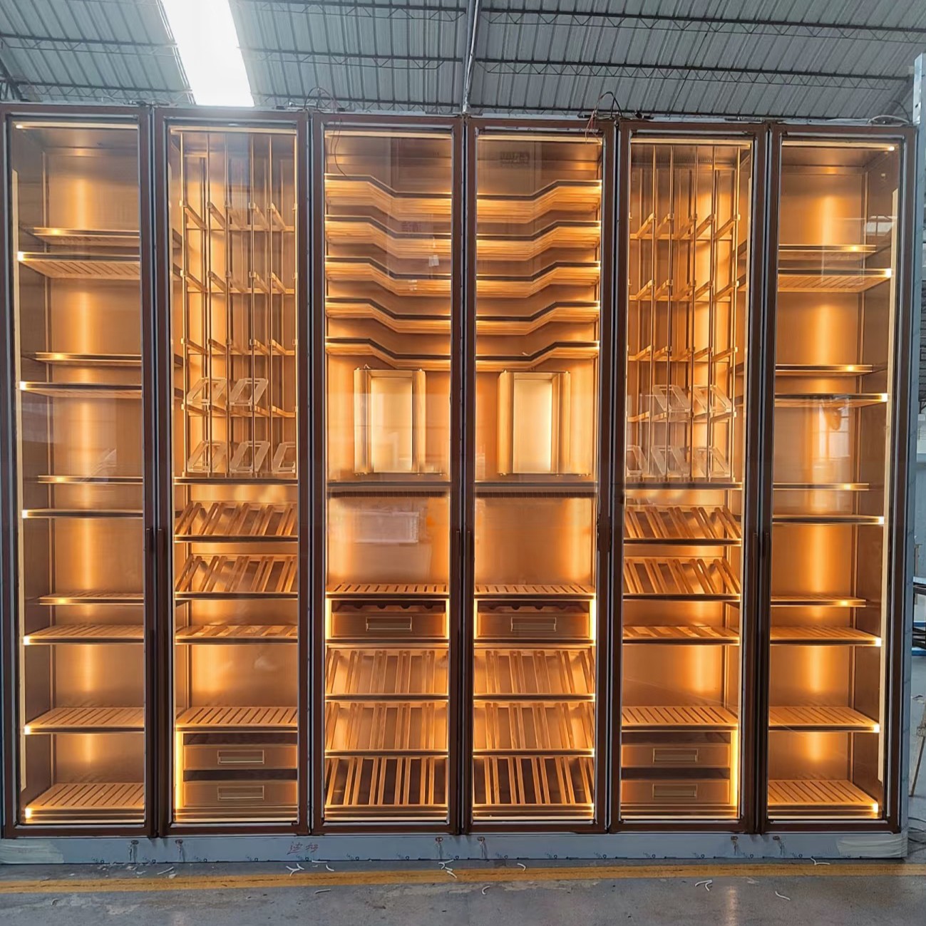 Viphonya Industrial Modern Stainless Steel Wine Cooler Cabinet Constant Temperature Custom Size Wine Cellar For Hotel Use