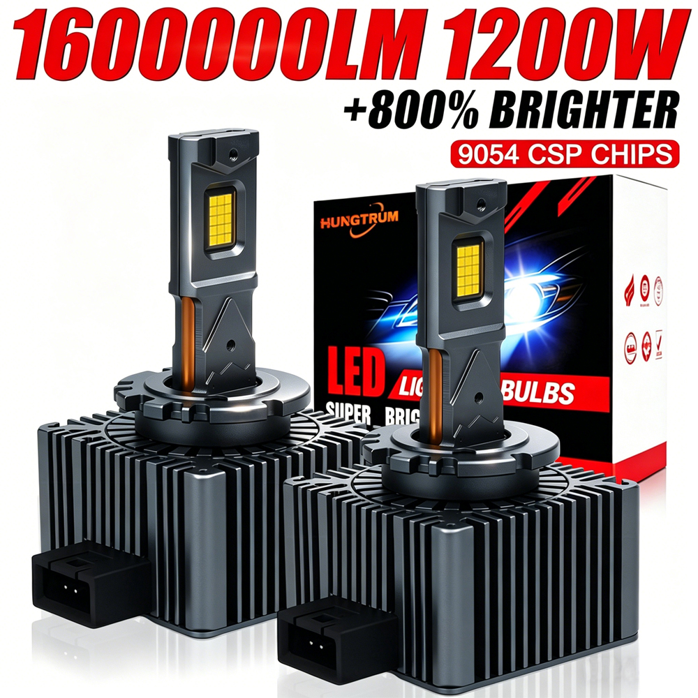 D3S D1S LED ヘッドライト Canbus 1:1 HID D2S D4S D8S D1R D2R D3R D4R オートランプ 1600000LM 1200 ワットプラグ