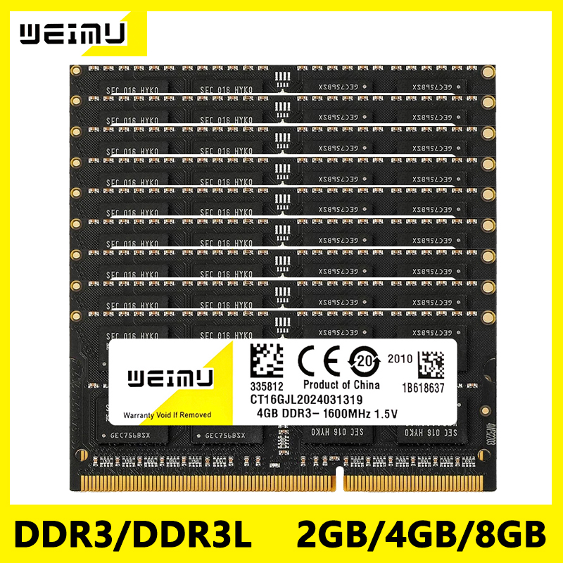 10個入り DDR3 DDR3L 4GB 8GB ノートパソコン用メモリ RAM 1066 1333 1600 1866MHz PC3 PC3L 12800 10600 8500 204ピン 非ECC SODIMM メモリ RAM