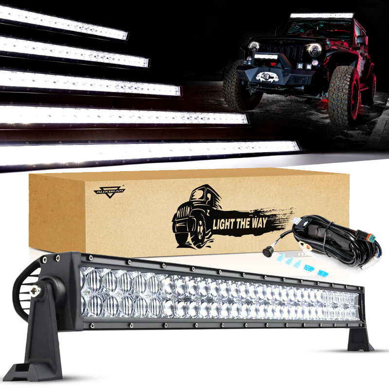 AUXBEAM 22 32 42 50 52inch 5D Series LED Work Light Bar Combo Beam Straight Double Row LED Light Bar for SUV ATV Trucks Pickup