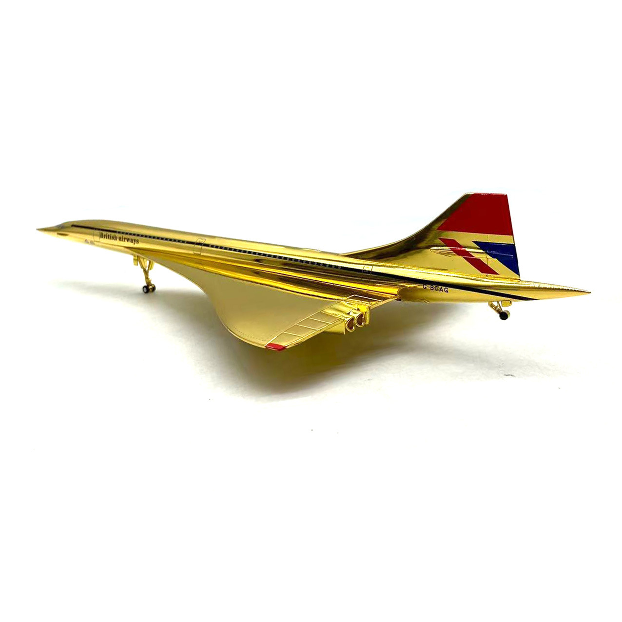1:200 スケール金メッキコンコルド超音速旅客ジェットダイキャスト合金航空機模型玩具グッズディスプレイピース