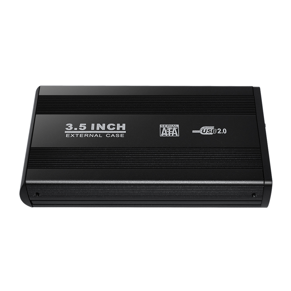3.5 ハードドライブケース 3.5 インチ SATA SSD HDD USB 2.0 ハードドライブ保護カバー ブラック外付けハードドライブエンクロージャ