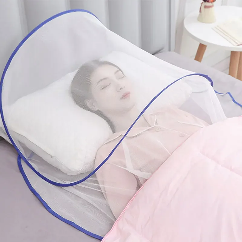 ヘッドフェイスプロテクター折りたたみ蚊帳カバー暗号化蚊帳旅行ベッド睡眠ポータブルシングル蚊帳