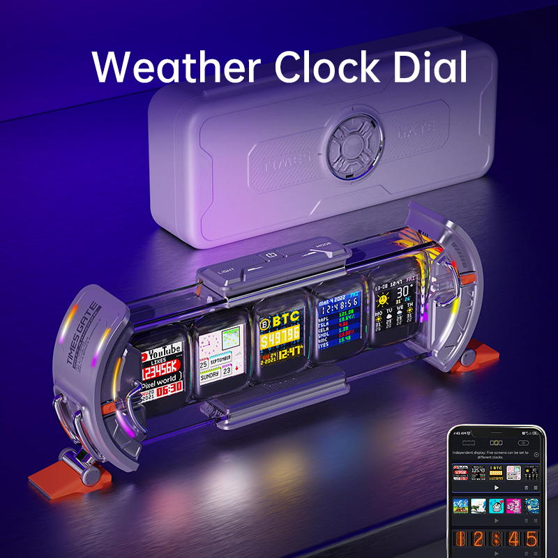 Divoom Times Gate - サイバーパンク ゲーム セットアップ デジタル時計、スマート APP コントロール、WiFi 接続、RGB LED ディスプレイ、