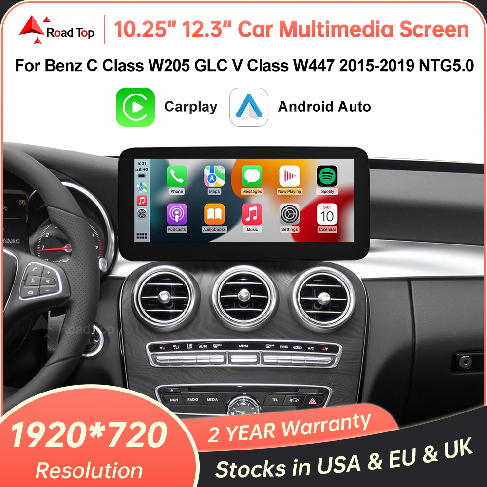 Linux マルチメディアスクリーン ワイヤレス CarPlay Android Auto メルセデスベンツ W205 W176 GLC A C V クラス W447 CLA GLA 2015-2018 NTG5.0用