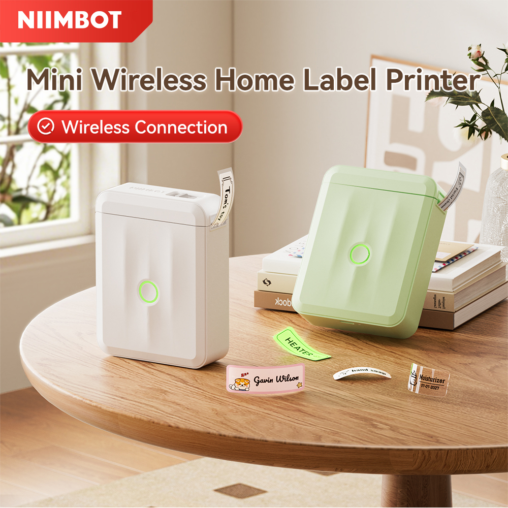 Niimbot D110 ミニハンドヘルド感熱ラベルメーカーワイヤレスステッカーマシンインクレスポケットホームオフィス用ラベルステッカー付き