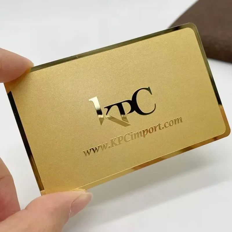 High-end Customize Nfc Metal Stainless Steel Aluminum Cards Business Card With Qr Code 4K Gold Nfc Brass Business Card Nameplate