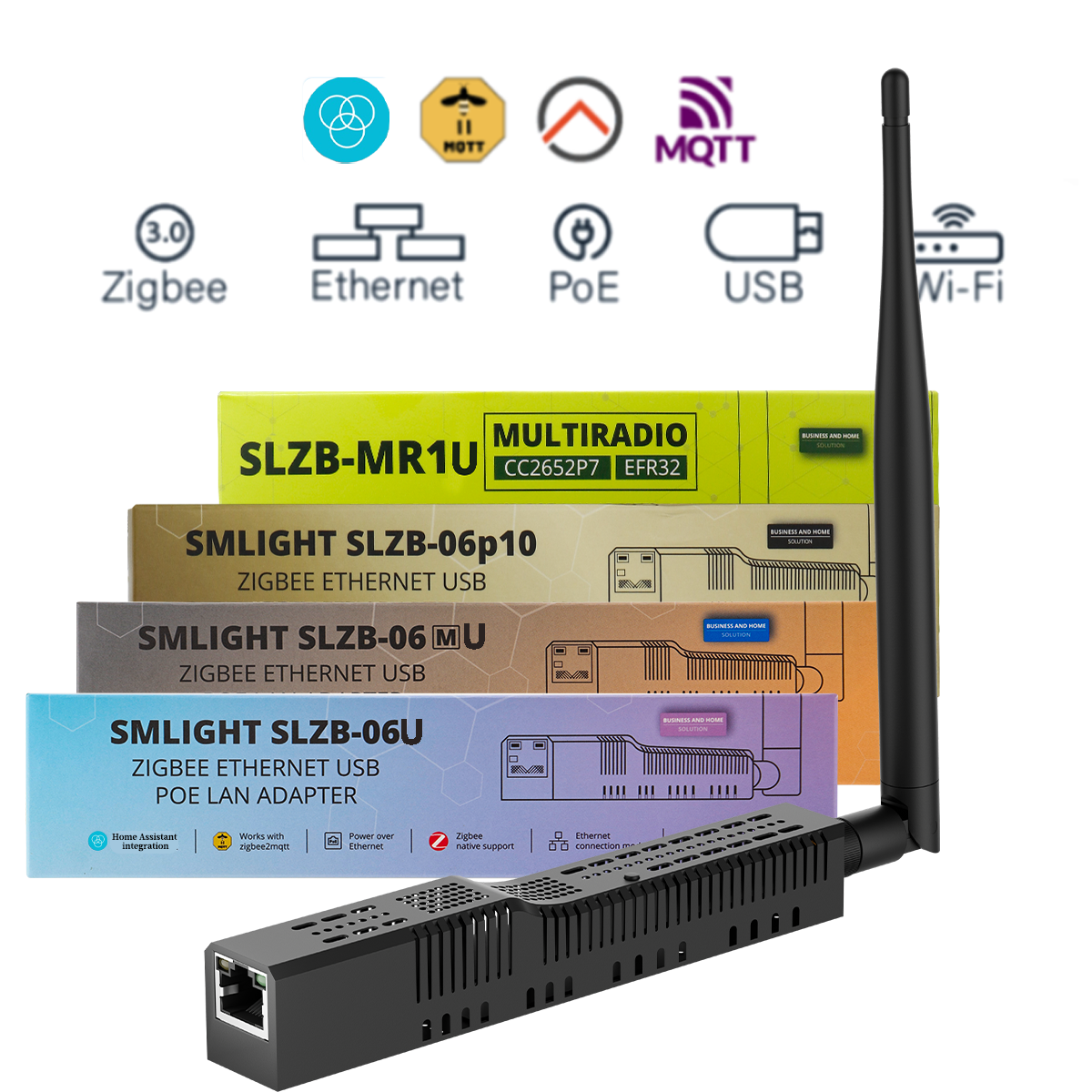 SMLIGHT SLZB-06/06M/06P7/06P10 PoE 付き Zigbee-to-Ethernet/WIFI/USB ゲートウェイ コーディネーター ホーム アシスタント Zigbee2MQTT ZHA と連携