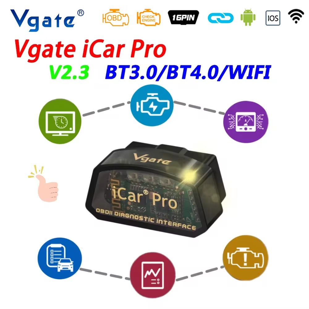 Vgate ICar Pro ELM327 V2.3 OBD 2 OBD2 車診断ツール WIFI Bluetooth 4.0 IOS スキャンツール ODB2 自動スキャナ