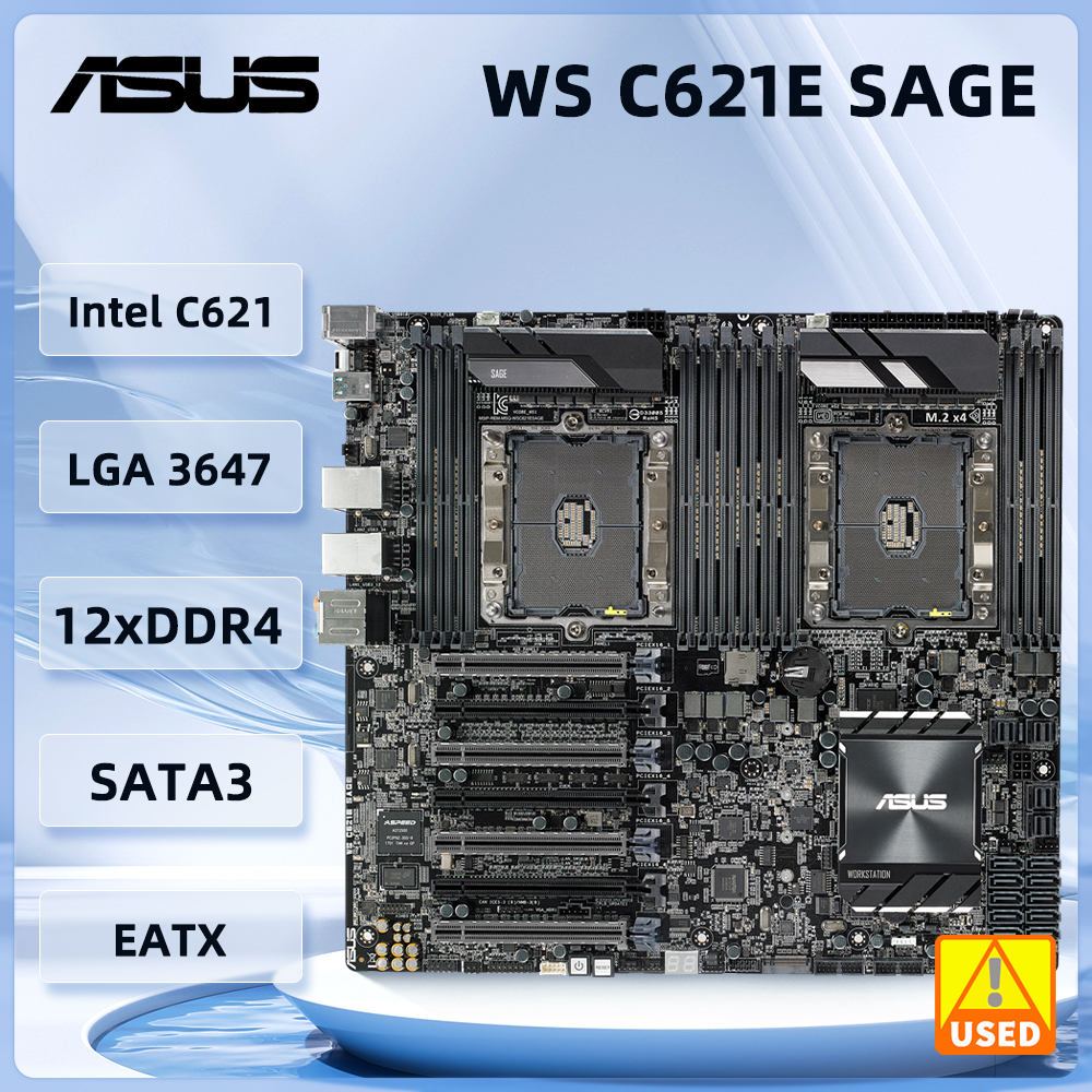 ASUS WS C621E SAGE PRO WS C621-64L SAGE/10G ワークステーションマザーボード C621 LGA 3647 5218 5220S 6138 CPU DDR4 サポート Xeon 5118 CPU
